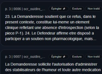 Exemple de cartes du OuiDire testkit prêtes à relire après Run OCR