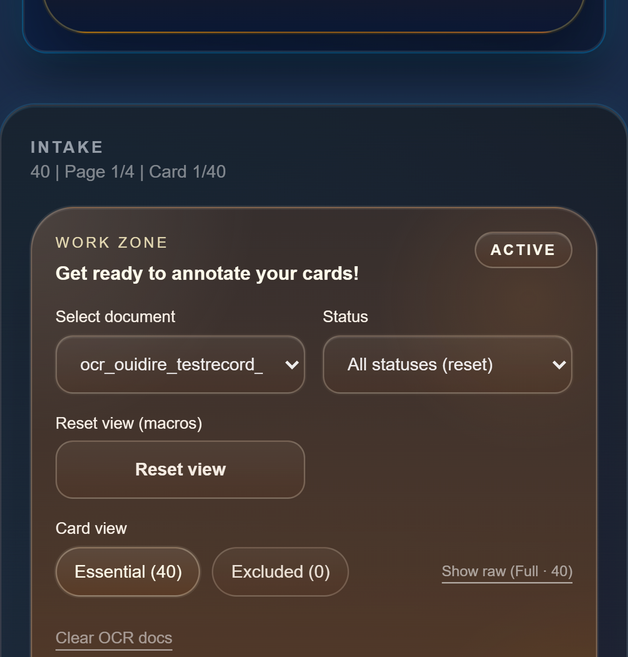 Map-1 Brite-Lite shows progress tiles and lets you open a card by tapping its tile