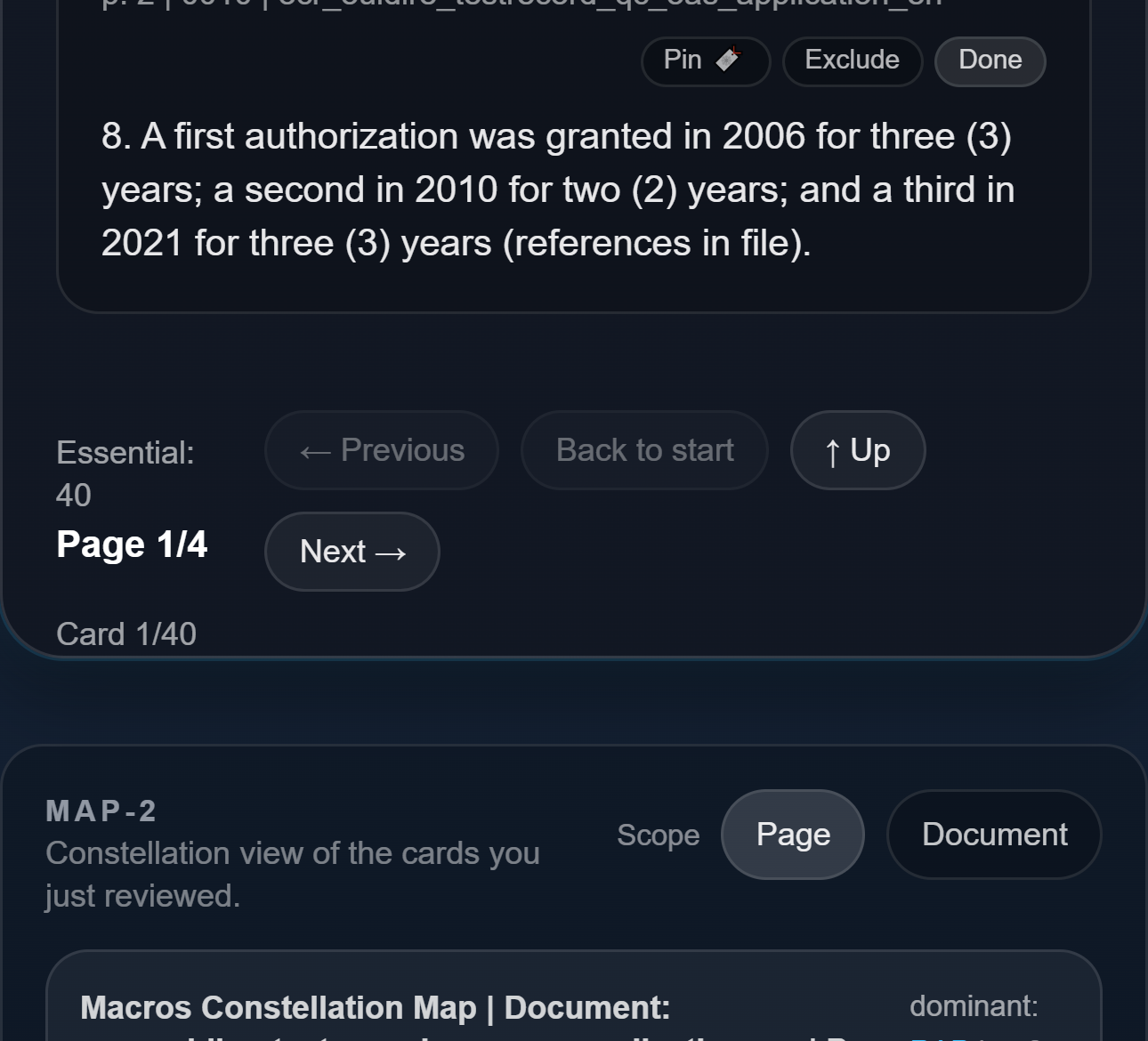 Macros Constellation Map example on mobile: colored points help visualize macros and their relationships